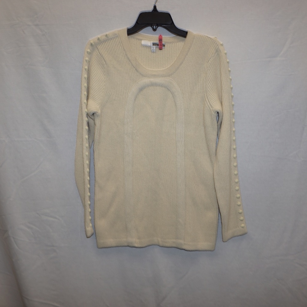 TRACY REESE Pyramid Stud Cream Sweater L